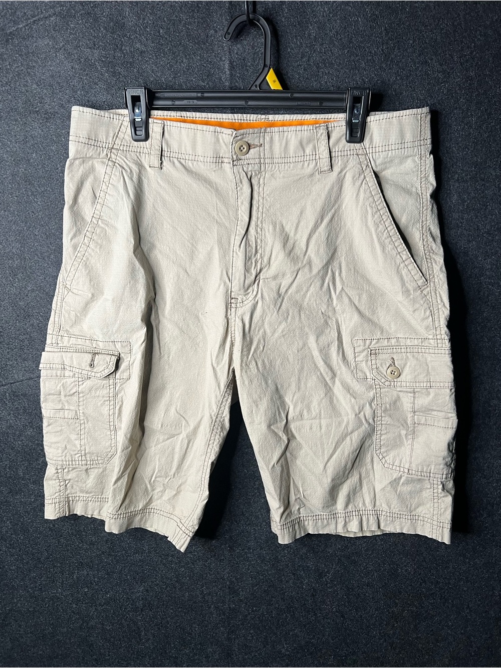 Wearfirst Free-Band Beige Cargo Relaxed Fit Tactical Utility Shorts Mens Size 36